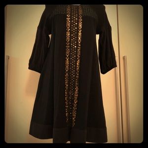 BCBG runway black and gold wool mini